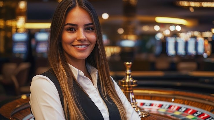 Pengguna tersenyum puas setelah berhasil login dan merasakan pengalaman hiburan di sritoto